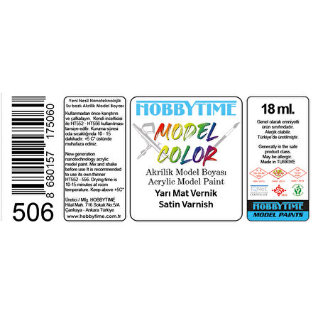Hobbytime 506 18 ml. Yarı Mat Vernik (Satin Varnish)