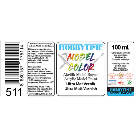 Hobbytime 511 100 ml. Ultra Mat Vernik (Ultra Matt Varnish)