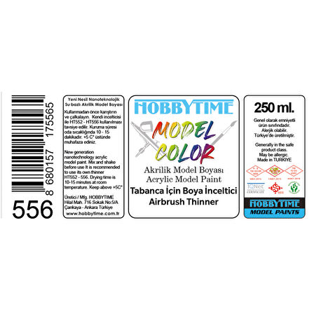 Hobbytime 556 250 ml. Tabanca için Boya İnceltici (Airbrush Thinner)