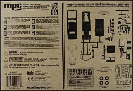 MPC 878M 1/25 1969 Dodge Country Charger R/T Araba Demonte Plastik Maketi