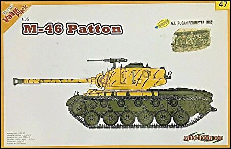 CyberHobby 9147 1/35 Ölçek M-46 Patton Tankı ve Pusan Perimeter 1950 Figürleri Demonte Plastik Maket Seti