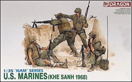 Dragon 3307 1/35 Ölçek ABD Deniz Piyadeleri (Khe Sanh 1968) Asker Figürleri Plastik Model Kiti