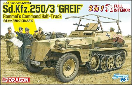 Dragon 6911 1/35 Ölçek Sd.Kfz.250/3 (Greif- Rommel's Command) Yarı Paletli Personel Taşıyıcı Plastik Model Kiti