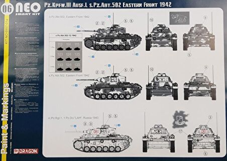 Dragon 6957 1/35 Ölçek Pz.Kpfw.III Ausf..l 502. Alay (Leningrad 1942/43) Tankı Plastik Model Kiti