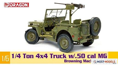 Dragon 75052 1/6 Ölçek ABD 1/4 Ton 4x4 Jeep (with m2 .50-cal machine gun) Plastik Model Kiti