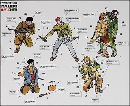 Italeri 6556S 1/35 Direnişçi Figürleri Demonte Plastik Maketi