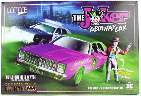 MPC 890 1/25 Batman The Joker Getaway Car Dodge Monaco w/Joker Figure, Demonte Plastik Araba Maketi