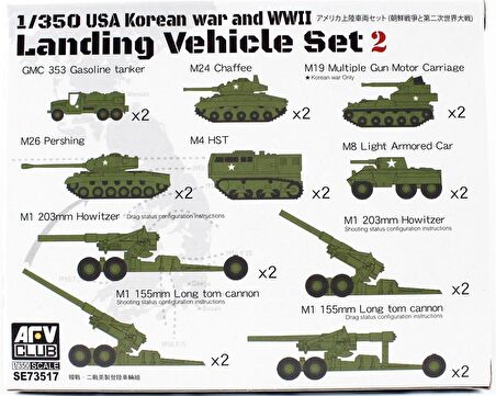 AFV Club SE73517 1/350 USA Korea WAR & WW2 Çıkartma Gemisi Araç Seti Demonte Plastik Maketi