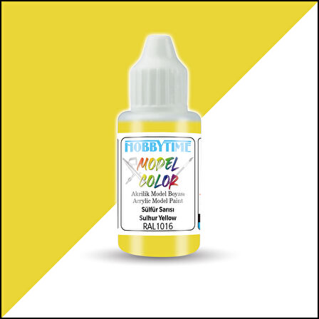 Hobbytime 380 18 ml. RAL1016 Sülfür Sarısı (Sulhur Yellow), Akrilik Model Boyası