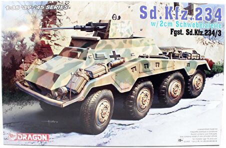 Dragon 6969 1/35 Ölçek Sd.Kfz. 234/3 w/2cm, Amfibik Hafif Zırhlı ve 2 cm. Topu Plastik Model Kiti