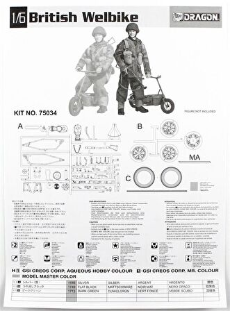 Dragon 75034 1/6 Ölçek İngiliz Bisikleti (Welbıke) Plastik Model Kiti