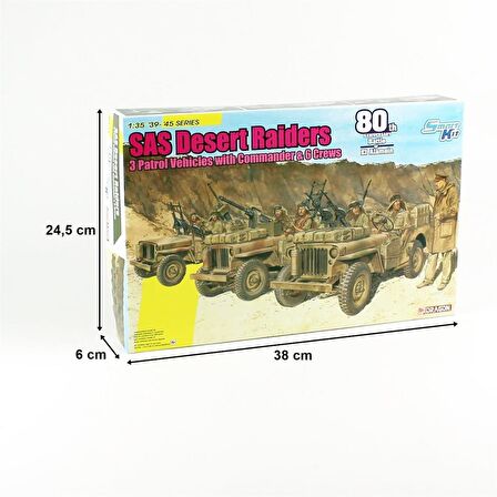 Dragon 6931 1/35 Cip (3 adet), SAS Çöl Komandoları (3 adet) ve Komutanları Plastik Model Kit Seti