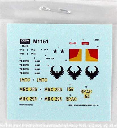 Academy 13415 1/35 Amerikan Zırhlı Personel Taşıyıcı M1151 Demonte Plastik Maketi