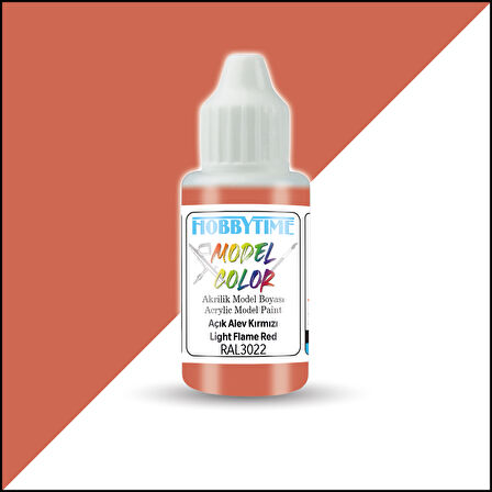 Hobbytime 453 18 ml. RAL3022 Açık Alev Kırmızı (Light Flame Red) Akrilik Model Boyası