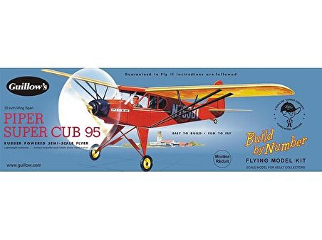 602 PİPER CUB 95 -50 CM.-LASTİK MOTORLU UÇAK KİTİ