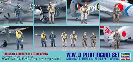 Hasegawa X48-7 36007 1/48 Ölçek WW II Pilot Figür Plastik Model Kiti