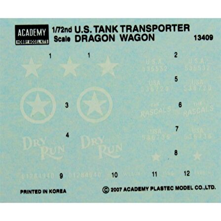 Academy 13409 1/72 Amerikan Tank Taşıyıcı (Dragon Wagon) Demonte Plastik Maketi