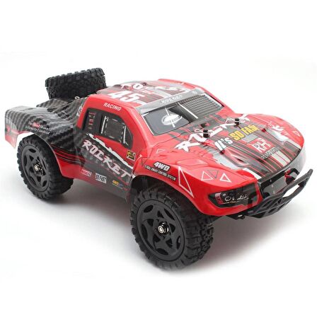 Remo 1621 1/16 Ölçek, 4WD Off Road Short Course (Rocket Smart) Kırmızı Kaportalı, Fırçalı Motorlu,7.4V 1500Mah Li-Po Pilli, RC