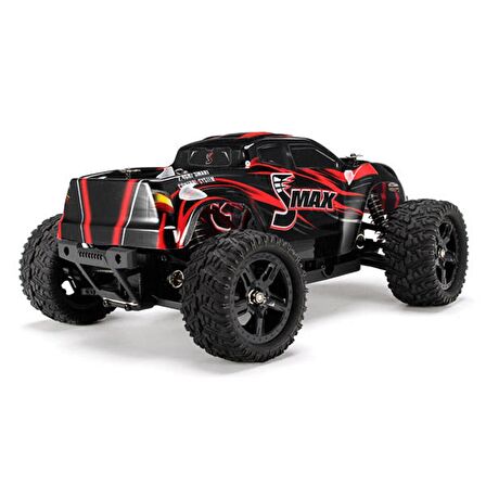 Remo 1631 1/16 Ölçek, 4WD Off Road Monster Truck (SMax) Kırmızı Kaportalı, Fırçalı Motorlu, 7.4V 1500Mah Li-Po Pilli, RC Model