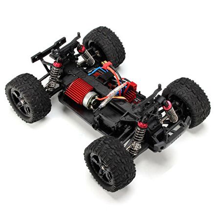 Remo 1631 1/16 Ölçek, 4WD Off Road Monster Truck (SMax) Kırmızı Kaportalı, Fırçalı Motorlu, 7.4V 1500Mah Li-Po Pilli, RC Model