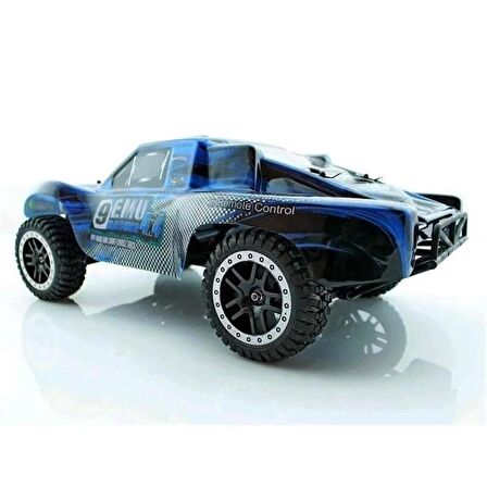 Remo 8021 1/8 Ölçek, 4WD Off Road Short Course (9 EMU) Mavi Kaportalı, Fırçalı Motorlu, 7.4V 3300Mah Li-Po Pilli, RC Model Araç