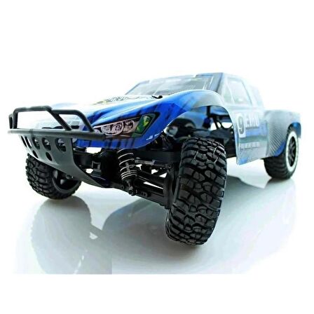 Remo 8021 1/8 Ölçek, 4WD Off Road Short Course (9 EMU) Mavi Kaportalı, Fırçalı Motorlu, 7.4V 3300Mah Li-Po Pilli, RC Model Araç