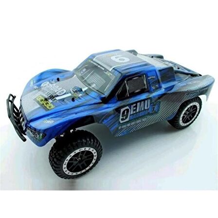 Remo 8021 1/8 Ölçek, 4WD Off Road Short Course (9 EMU) Mavi Kaportalı, Fırçalı Motorlu, 7.4V 3300Mah Li-Po Pilli, RC Model Araç