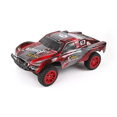 Remo 8021 1/8 Ölçek, 4WD Off Road Short Course (9 EMU) Kırmızı Kaportalı, Fırçalı Motorlu, 7.4V 3300Mah Li-Po Pilli, RC Model A