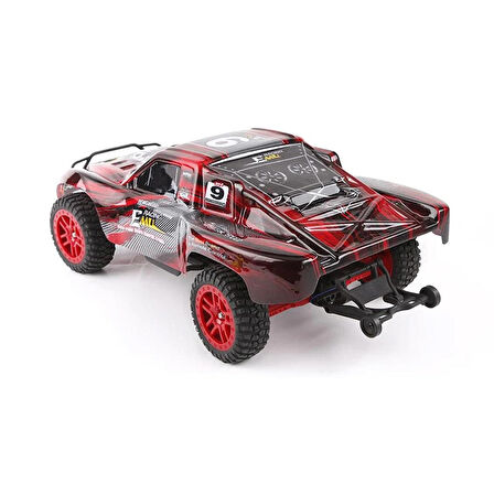 Remo 8021 1/8 Ölçek, 4WD Off Road Short Course (9 EMU) Kırmızı Kaportalı, Fırçalı Motorlu, 7.4V 3300Mah Li-Po Pilli, RC Model A