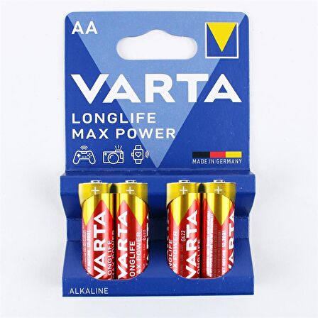 Varta 4706 AA Kalem Pil, Longlife Max Power Alkalin,  4 Adet