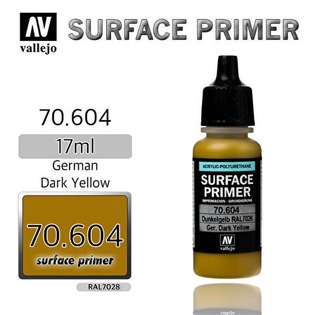 Vallejo 70604 17 ml. Ger. Dark Yellow, Astar Model Boyası