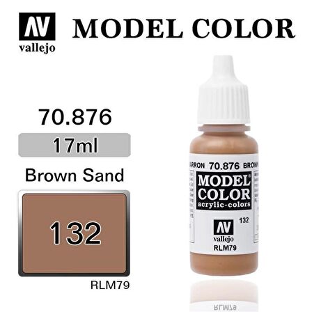 Vallejo 70876 17 ml. (132) Brown Sand-Matt, Model Color Serisi Model Boyası