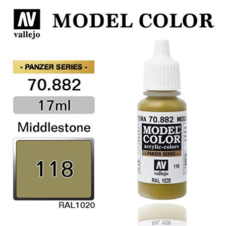 Vallejo 70882 17 ml. (118) Middlestone-Matt, Model Color Serisi Model Boyası