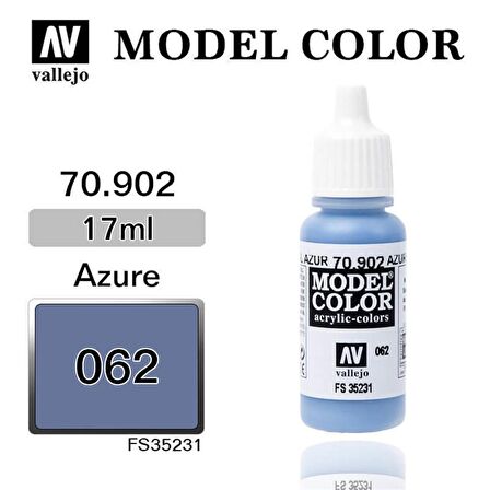 Vallejo 70902 17 ml. (62) Azure-Matt, Model Color Serisi Model Boyası