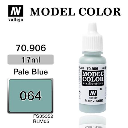 Vallejo 70906 17 ml. (64) Pale Blue-Matt, Model Color Serisi Model Boyası