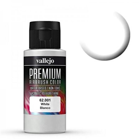 Vallejo 62001 60 ml. White, Opaque, Premium RC Color Serisi Model Boyası