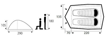 Trimm Duo 2 Kişilik Çadır - Kum Rengi