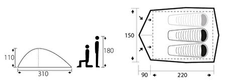 Trimm Comet 2 Kişilik Çadır - Kum Rengi