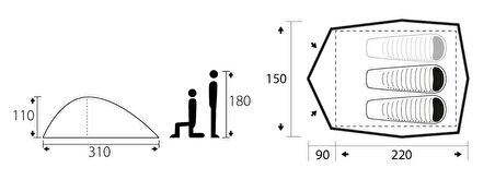 Trimm Alfa-D 2 Kişilik 4 Mevsim Çadır