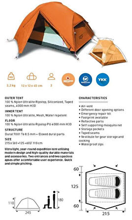 Trimm Pioneer-DSL 2 Kişilik 5 Mevsim Ultralight Çadır