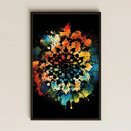 UV Baskılı Mandala Tablo - Renk Patlaması