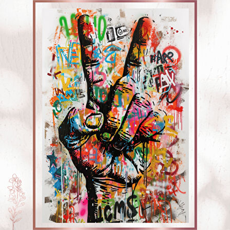 Graffiti Barış Eli - Renkli Sokak Sanatı Poster