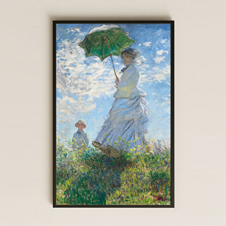 Claude Monet - Şemsiyeli Kadın UV Baskı Tablo