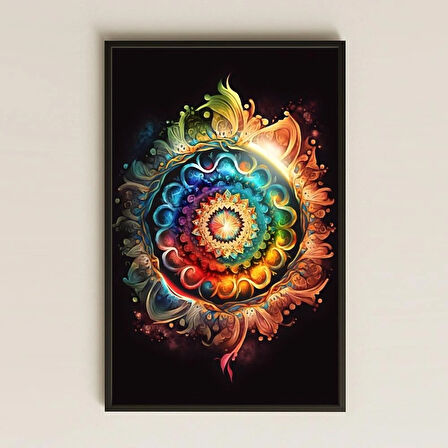 UV Baskılı Mandala Tablo - Renklerin Girdabı
