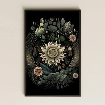 UV Baskılı Mandala Tablo - Botanik Gizem