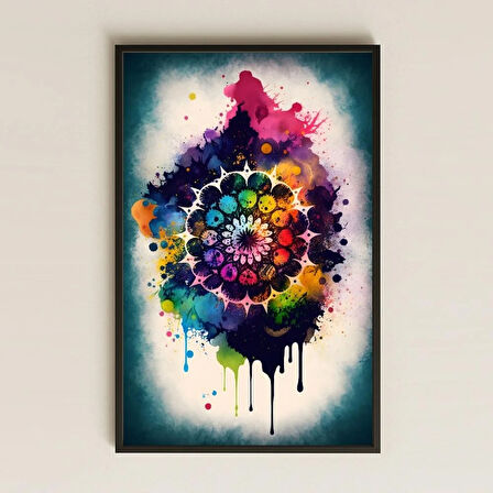 UV Baskılı Mandala Tablo - Suluboya Rüyası