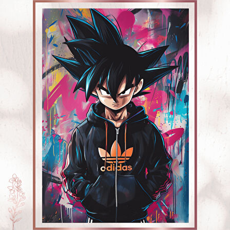 Street Style Goku - Graffiti Temalı Anime Poster