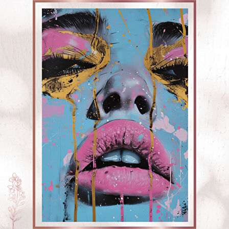 Neon Diva - Renkli Yüz Detaylı Modern Pop Art Poster