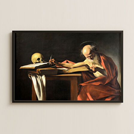 Caravaggio Aziz Jerome Yazarken UV Baskı Tablo