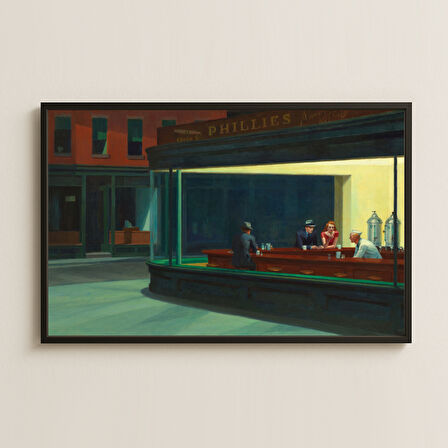 Edward Hopper Nighthawks UV Baskı Tablo